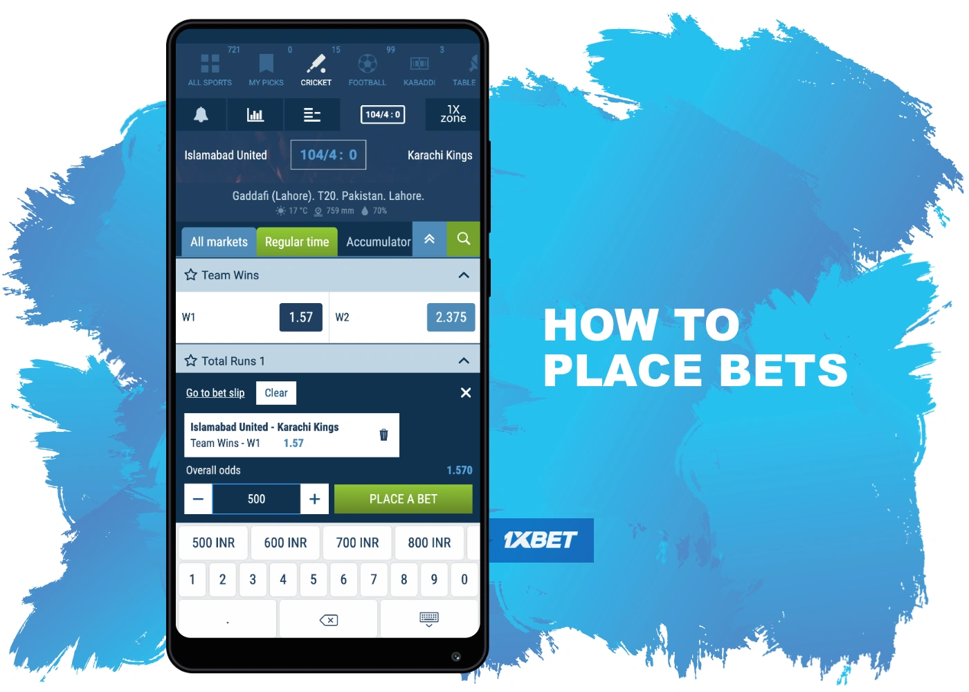 Detailed guide on how to bet in 1xbet mobile app