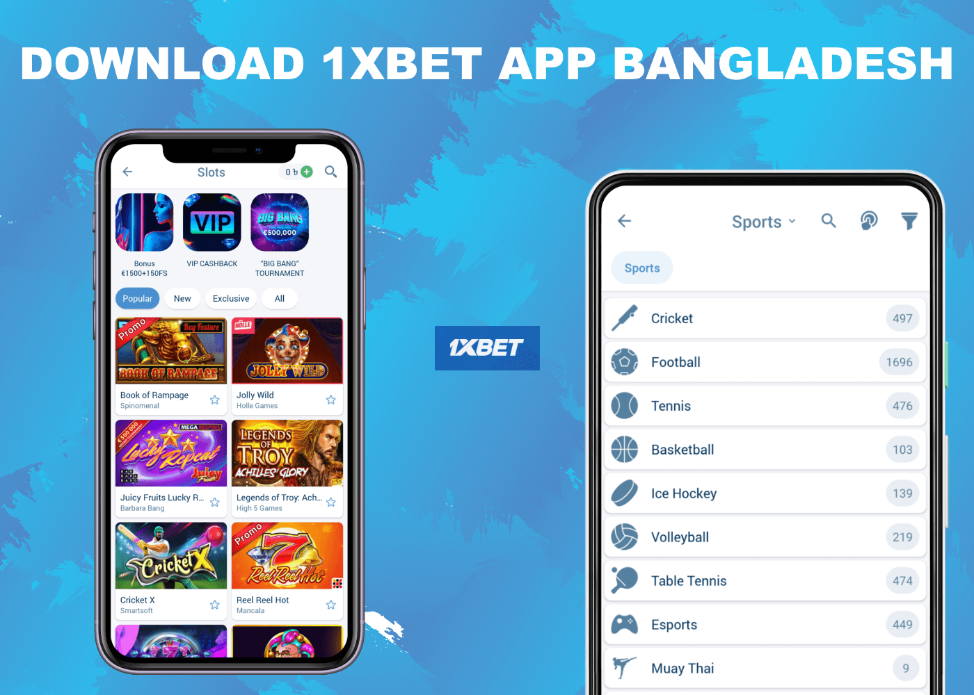 Free 1xbet Bangladesh mobile app for android and ios