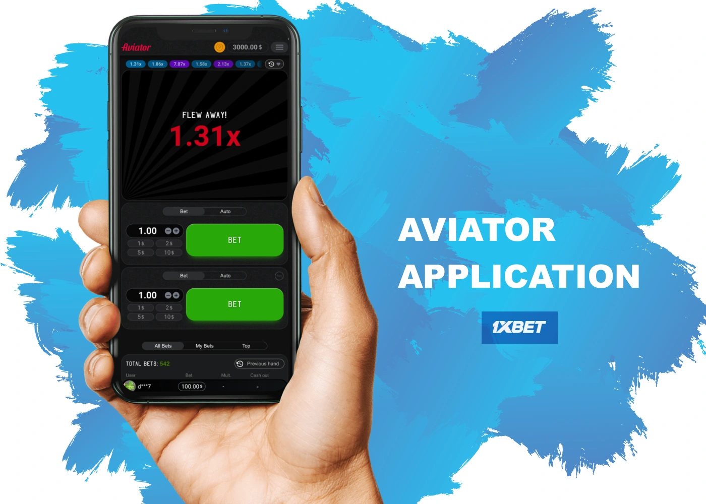 Free mobile app 1xBet Aviator allows you to play anytime, anywhere