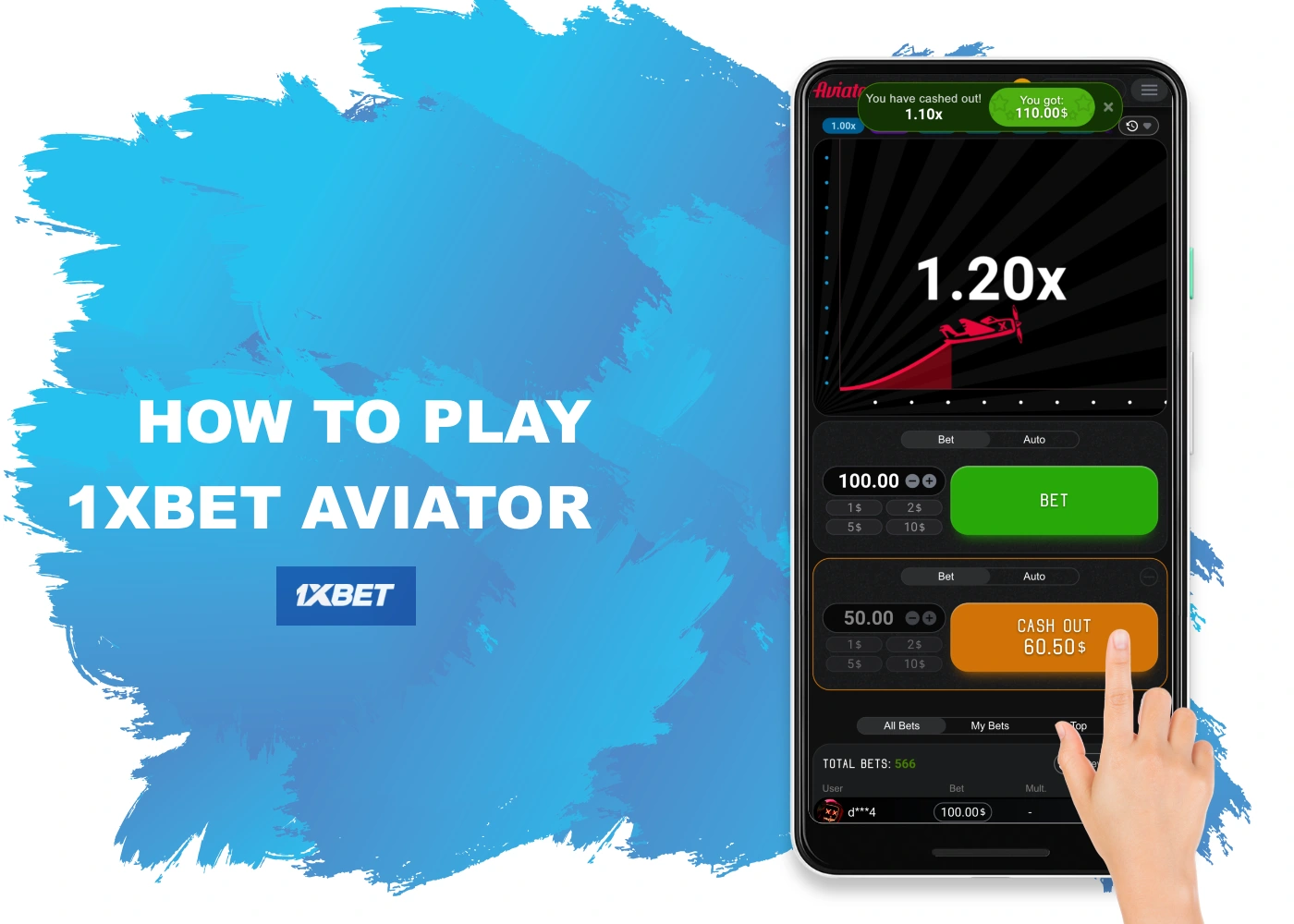 You can start playing in 1xBet Aviator just a minute after registration