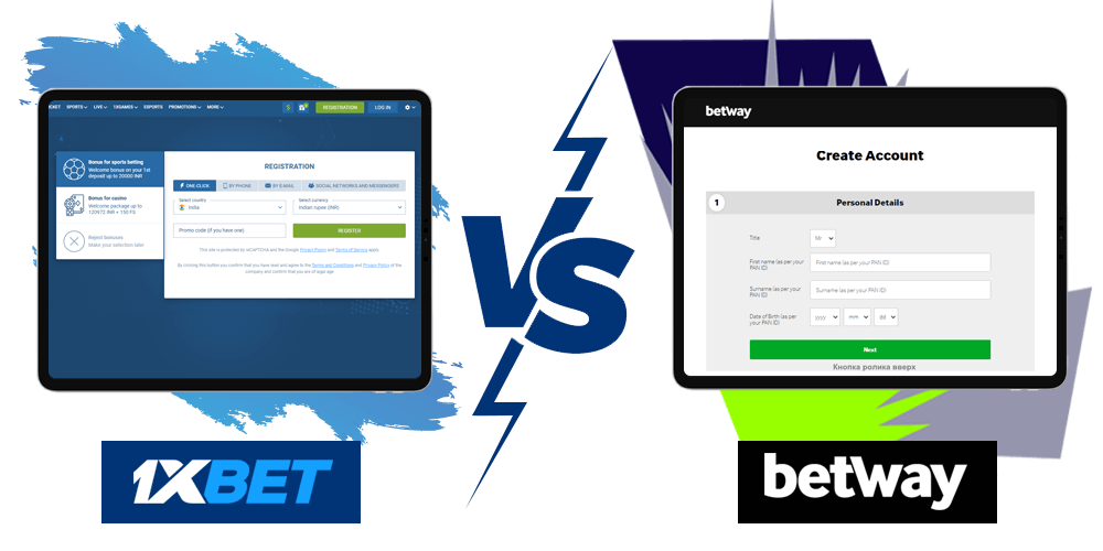 1xBet vs Betway Registration Process: differences and similarities