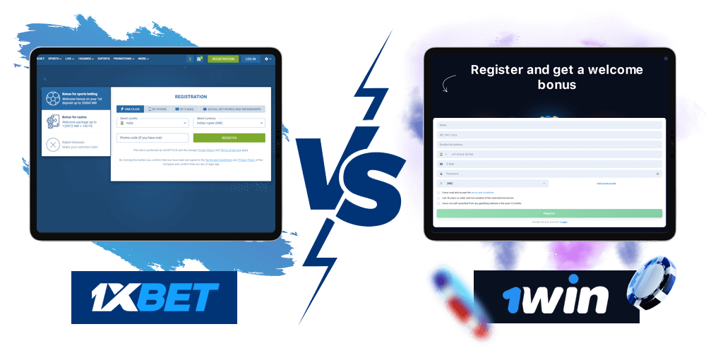 Comparison of the Registration Process 1xBet and 1win