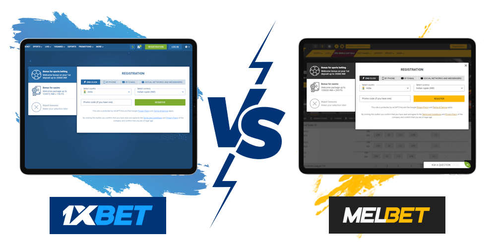 Differences in registration process between 1xBet and Melbet